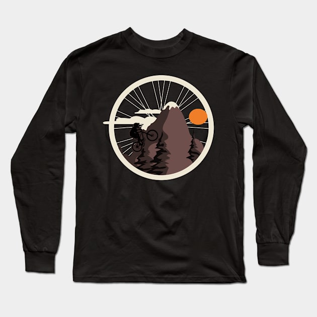 Cycling Bicycle Bike Nature Tour Mountainbike Gift Long Sleeve T-Shirt by 2blackcherries